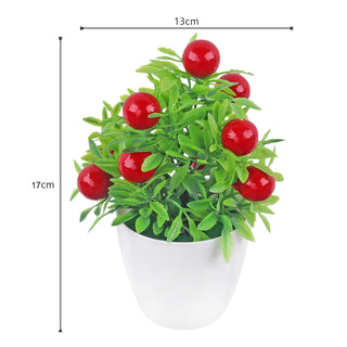Artificial Plant Bonsai Orange Pomegranate Fruit Tree Window Sill Decoration Plastic Garden Fake Plant Potted Home Decoration ALODIA STORE
