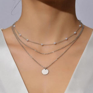 Crystal Zircon Heart Star Charm Layered Pendant Necklace Set for Women Charms Fashion Square Rhinestone Female Vintage Jewelry ALODIA STORE