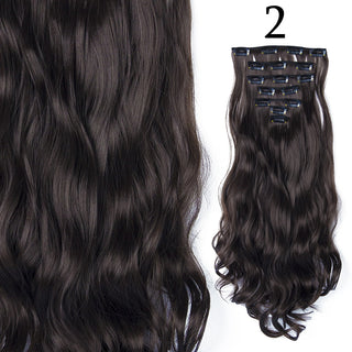 24Inchs 16 Clips in Hair Extensions Long Straight Hairstyle Synthetic Blonde Black Hairpieces Heat Resistant False Hair ALODIA STORE