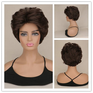 WHIMSICAL W Synthetic Women Mixed Blonde Brown Short Wigs Natural Hair Wigs Heat Resistant Hair Wig for Women ALODIA STORE