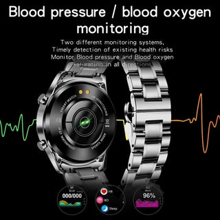 LIGE 2022 Full Circle Touch Screen Steel Band Luxury Bluetooth Call Men Smart Watch Waterproof Sport Activity Fitness Watch+Box ALODIA STORE