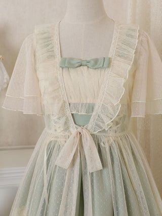 Japanese Sweet Kawaii Jsk Lolita Dress Women Vintage Victorian Sunflower Story Jsk Cartoon Summer Bow Fresh Tea Party Dresses ALODIA STORE