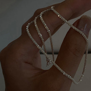 2022 New Popular Silver Colour Sparkling Clavicle Chain Choker Necklace For Women Fine Jewelry Wedding Party Gift ALODIA STORE