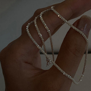 2022 New Popular Silver Colour Sparkling Clavicle Chain Choker Necklace For Women Fine Jewelry Wedding Party Gift ALODIA STORE