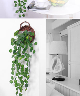 90CM Artificial Green Plant Hanging Ivy Leaf Seaweed Radish Artificial Flower Grapevine Home Garden Wall Fence Party Decoration ALODIA STORE