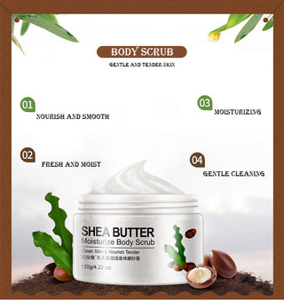 BIOAQUA Body Scrub Shea Butter Exfoliating Body Lotion Deep Cleansing Moisturizing Exfoliator Gel Moisturizer Dead Skin Remover ALODIA STORE