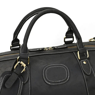 100% Genuine Crazy Horse Leather Men Travel Bags With Rivet Big HandBag For Male Cowhide Duffel Bag Mans Travelling Bag luxury ALODIA STORE