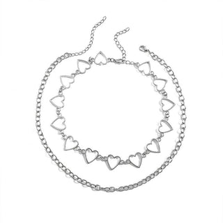 Kpop Vintage Harajuku Goth Metal Heart Neck Chains Choker Grunge Necklaces For Women Egirl Cosplay Aesthetic Accessories Jewelry ALODIA STORE