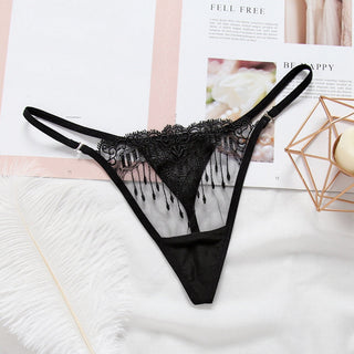 Women Thongs and G Strings Mini Thong Underwear Lace Panties Transparent Lingerie Briefs Women Sexy Adjustable Mujer ALODIA STORE