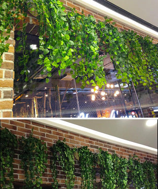 90CM Artificial Green Plant Hanging Ivy Leaf Seaweed Radish Artificial Flower Grapevine Home Garden Wall Fence Party Decoration ALODIA STORE