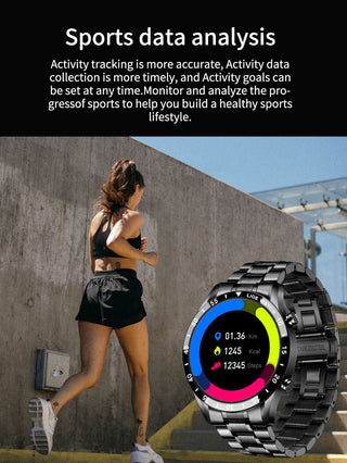 LIGE 2022 Full Circle Touch Screen Steel Band Luxury Bluetooth Call Men Smart Watch Waterproof Sport Activity Fitness Watch+Box ALODIA STORE