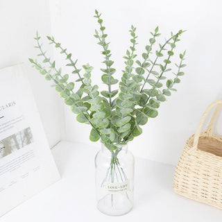 6/12/18pcs Artificial Eucalyptus Leaves Fake Plant Green Branch For Christmas Wedding Party Home Garden Decoration Wreath Flower ALODIA STORE