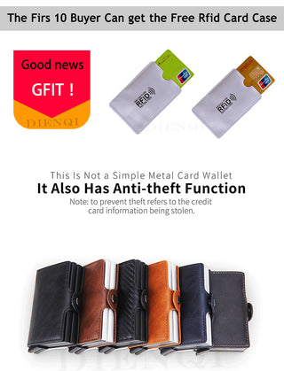 Credit Card Holder Wallet Leather Metal Aluminum ALODIA STORE