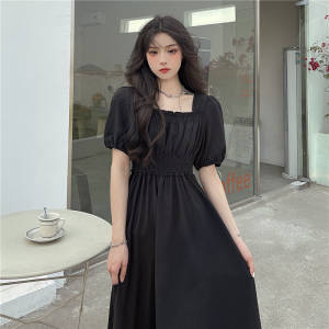 QWEEK Vintage Black Dress Women French Elegant ALODIA STORE