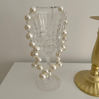 Bead Pearls Necklace Collarbone Chain Women's Elegant Pendant Necklace Bride Jewelry ALODIA STORE