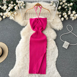 Halter Crochet Bodycon Dress ALODIA STORE
