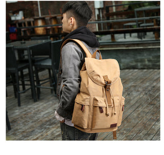Backpack Unisex Vintage Casual Rucksack 17inch Laptop Backpack W/ USB Charging Port Schoolbag Student Mochia ALODIA STORE