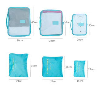 6Pcs/Set Travel Bag Men And women Packing Cubes Unisex Travel Storage Bags Kit ALODIA STORE