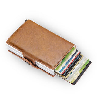 Credit Card Holder Wallet Leather Metal Aluminum ALODIA STORE