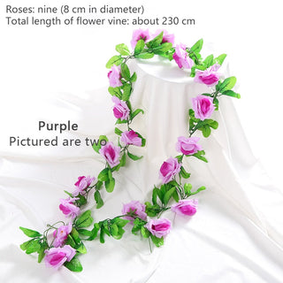 2.4M Silk Artificial Ivy Rattan Leaf Garland Plant Vine Home Wedding Bathroom Decoration Garden Festival Party Decor fake flower ALODIA STORE