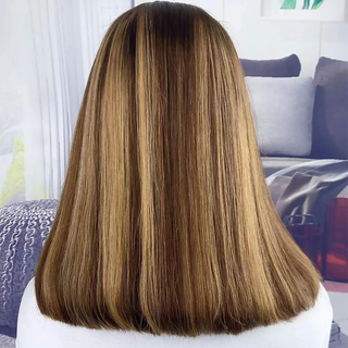 Highlight Straight Bob Wig 13X6X1 Lace Front Wigs For Women Ombre Blond Color Wigs Brazilian Remy Hair Short Bob Human Hair Wigs ALODIA STORE
