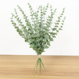 6/12/18pcs Artificial Eucalyptus Leaves Fake Plant Green Branch For Christmas Wedding Party Home Garden Decoration Wreath Flower ALODIA STORE