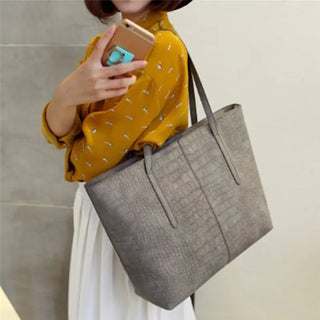 Women Pu Leather Women Handbags Female Shoulder bag designer Luxury Lady Tote Large Capacity Zipper Shoulder Bag ALODIA STORE