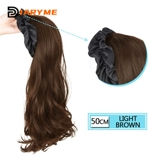 DM Headband Wig Synthetic Long Wavy Hair Wigs With Headband Cosplay Wig Female Natural Heat Resistant Half Hair Wig For Women ALODIA STORE