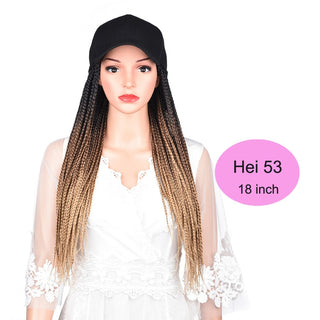 Box Braids Baseball Cap Wig 24inch Long Synthetic Braid Wigs Hat with Braiding Hair Extensions For Black Women Adjustable Size ALODIA STORE