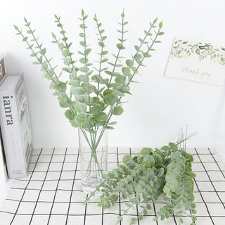 6/12/18pcs Artificial Eucalyptus Leaves Fake Plant Green Branch For Christmas Wedding Party Home Garden Decoration Wreath Flower ALODIA STORE