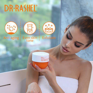 DR.RASHEL Vitamin C Exfoliating Brightening Face Body Scrub Deep Cleansing Dead Skin Removal Cream Whitening Peeling Gel 250g ALODIA STORE