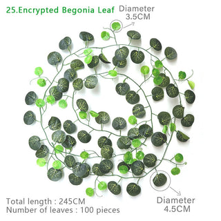 240cm Green Silk Artificial Hanging Ivy Leaf Garland Plants Vine Grape Leaves 1Pcs Home Bathroom Decoration Garden Party Decor ALODIA STORE