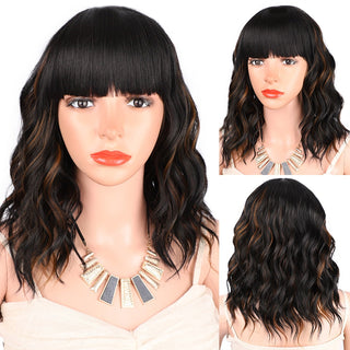 AISI HAIR Synthetic Ombre Orange Wig Short Straight Middle Part Bob Wig for Women Natural Yellow/Red Wigs Heat Resistant Fiber ALODIA STORE