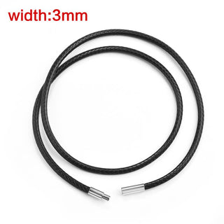 45/50/60cm Black Brown Braid Wax Cord DIY Pendant Necklace Jewelry Making Handmade Leather Rope Steel Clasp String Chain ALODIA STORE