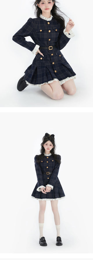 Korean Elegant Party Mini Dress Female Long Sleeve ALODIA STORE