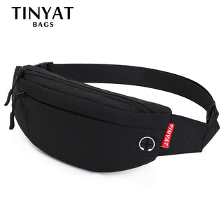 TINYAT Men Waist Bag Pack Purse Casual Large Phone Belt Bag Pouch Women's Canvas Travel Phone Bag Fanny Banana Bag Hip 4 Pockets ALODIA STORE