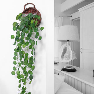 90CM Artificial Green Plant Hanging Ivy Leaf Seaweed Radish Artificial Flower Grapevine Home Garden Wall Fence Party Decoration ALODIA STORE