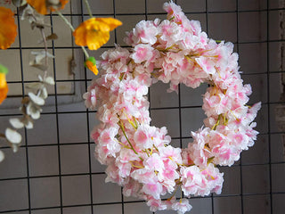 180CM Artificial Sakura Flowers Vine Wedding Garden Rose Arch Home Party Decoration Christmas Bridal Fake Silk Scrapbook Plants ALODIA STORE