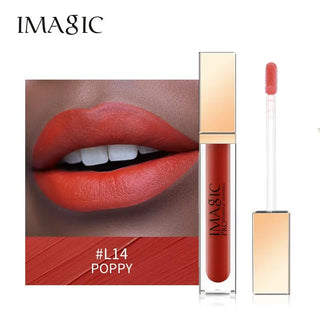 IMAGIC Lipgloss Matte 20 Colors Lip Gloss Velvety Lipstick Liquid Matte Waterproof Lip Tint Full &amp; rich Sexy Lip Makeup Cosmetic ALODIA STORE
