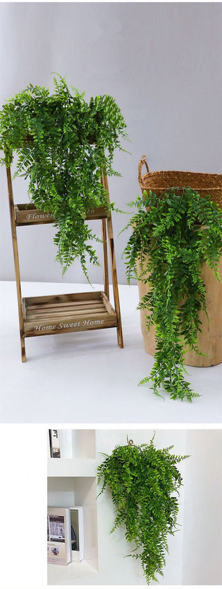 Artificial Plant Persian Fern Leaves Vines Room Home Garden Decoration Accessories Wedding Party Wall Hanging Balcony Decoration ALODIA STORE