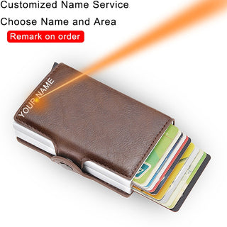 Credit Card Holder Wallet Leather Metal Aluminum ALODIA STORE