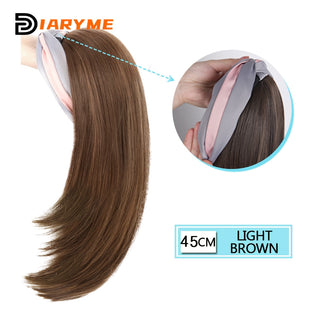 DM Headband Wig Synthetic Long Wavy Hair Wigs With Headband Cosplay Wig Female Natural Heat Resistant Half Hair Wig For Women ALODIA STORE