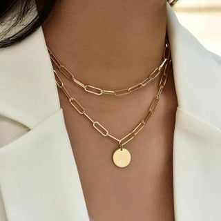Crystal Zircon Heart Star Charm Layered Pendant Necklace Set for Women Charms Fashion Square Rhinestone Female Vintage Jewelry ALODIA STORE