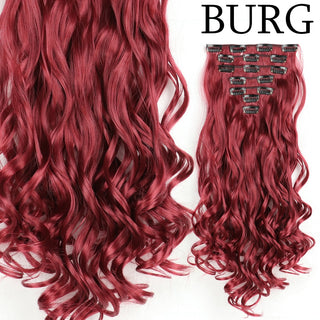 24Inchs 16 Clips in Hair Extensions Long Straight Hairstyle Synthetic Blonde Black Hairpieces Heat Resistant False Hair ALODIA STORE