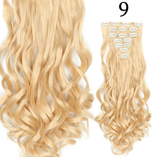 24Inchs 16 Clips in Hair Extensions Long Straight Hairstyle Synthetic Blonde Black Hairpieces Heat Resistant False Hair ALODIA STORE