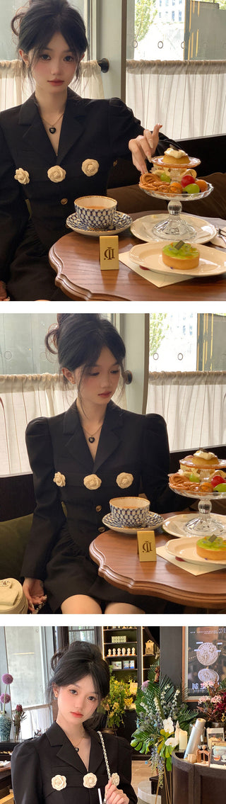 Elegant Women Dress Long Sleeve Office Ladies Polo Collar ALODIA STORE