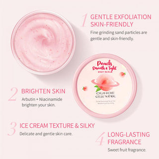 100g Peach Body Whitening Scrub Deep Cleansing Dead Skin Removal Moisturizing Melanin Exfoliators Body Scrub Skin Care TSLM1 ALODIA STORE