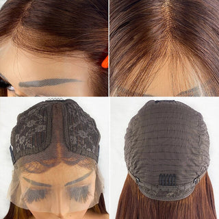 Highlight Straight Bob Wig 13X6X1 Lace Front Wigs For Women Ombre Blond Color Wigs Brazilian Remy Hair Short Bob Human Hair Wigs ALODIA STORE
