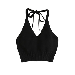Summer Tank Top V Neck Tops Women CropTop Knitting Beach Cropped Sexy Fashion Clothes Women Camisole Streetwear ALODIA STORE