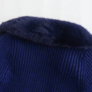 Artificial Fur CropTops Furry Fall Female Crop for Women V Neck Knit Sweater Y2k Long Sleeve New In Pullovers Traf Winter 2022 ALODIA STORE